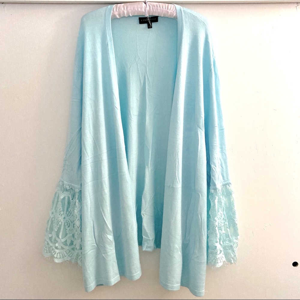 NWOT Lane Bryant Light Blue Lacy Cardigan Womens Plus Size 26/28